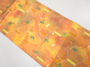 亀甲模様織り出し　名古屋帯